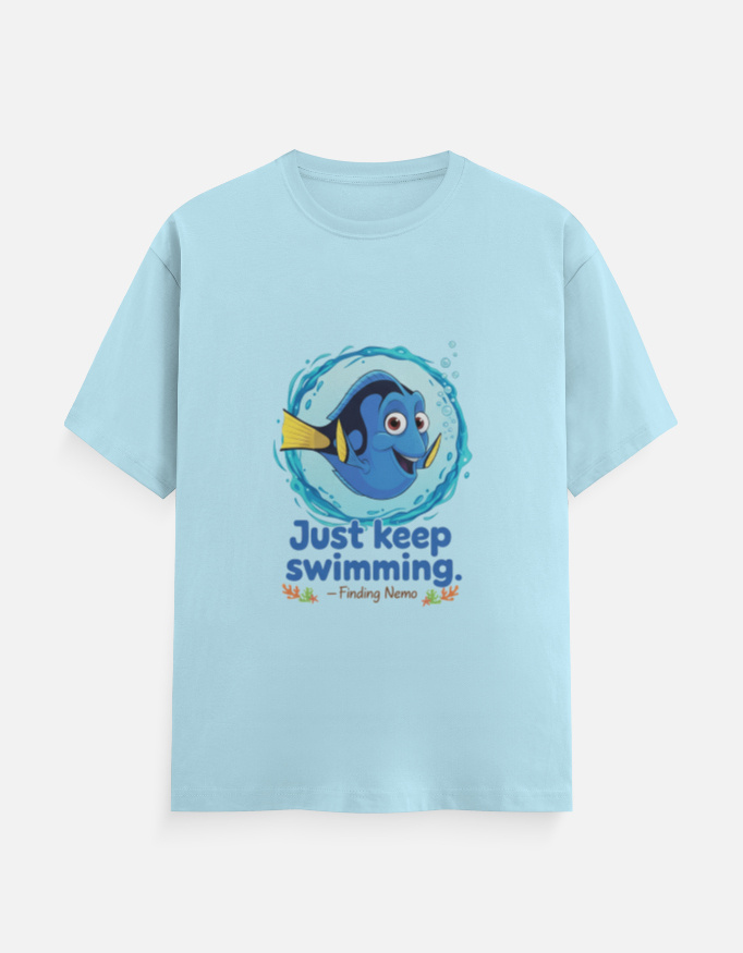 Front_1_c_54-44.jpg Finding Nemo Unisex Crew T-Shirt Adults – Just Keep Swimming