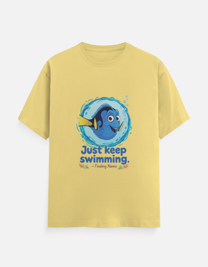 Front_1_c_7-10.jpg Finding Nemo Unisex Crew T-Shirt Adults – Just Keep Swimming