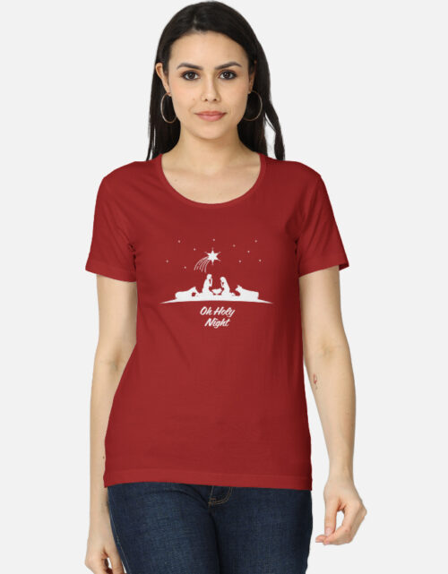 O Holy Night Christmas T-Shirt for Women