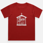 Christmas T-Shirts for Boys | Love Came Down Festive Tee Red