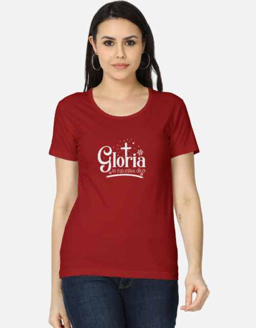 Christmas T-Shirts for Women | Gloria in Excelsis Deo Red