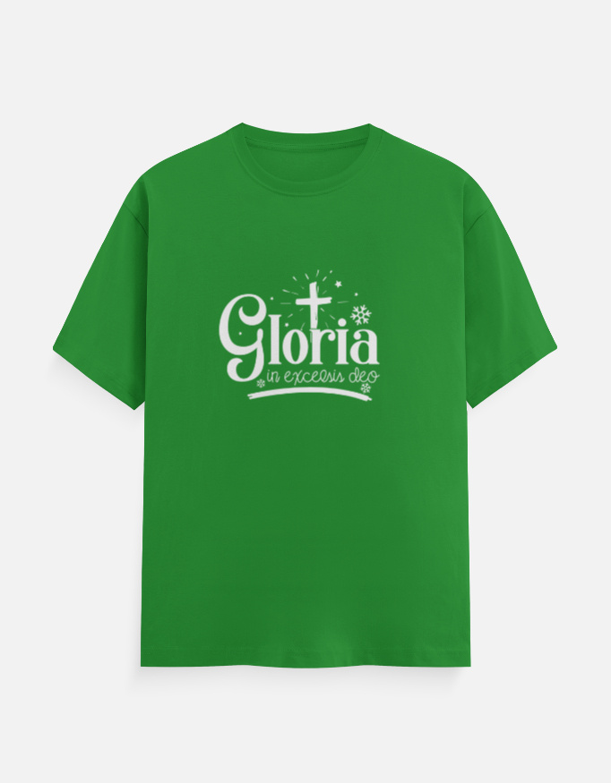 Front_1_c_27-6.jpg Gloria in Exelsis Dio Christmas T-Shirt Green