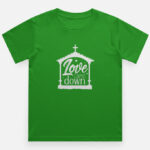 Christmas T-Shirts for Boys | Love Came Down Festive Tee Green
