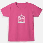 Christmas T-Shirts for Girls | Love Came Down Festive Tee Pink