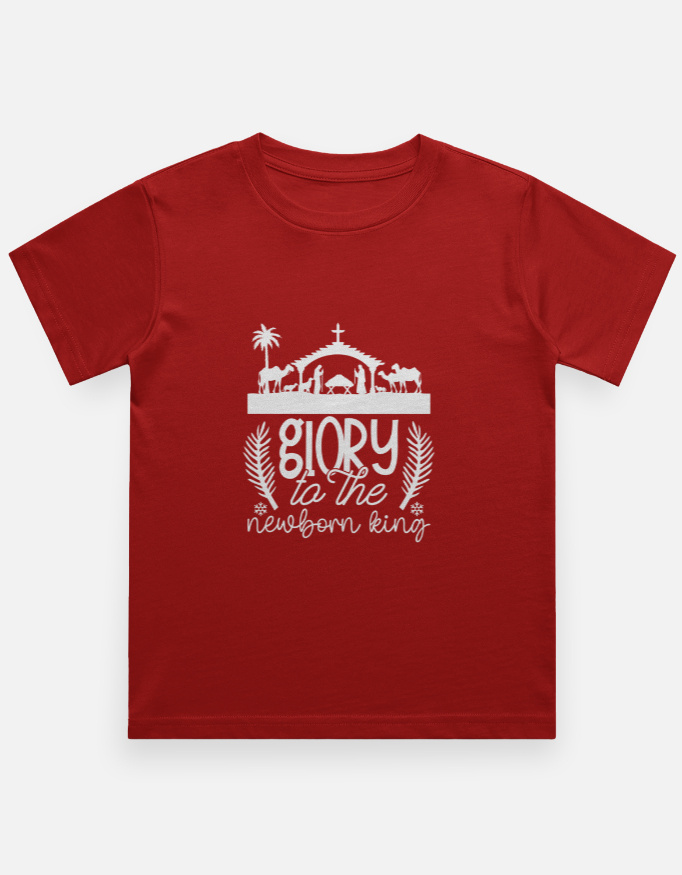 Glory to the new born King, Christmas Tee for Boys