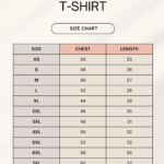 Size Chart Regular T-Shirt