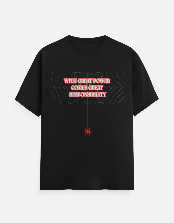 With Great Power Comes Great Responsibility T-Shirt Black
