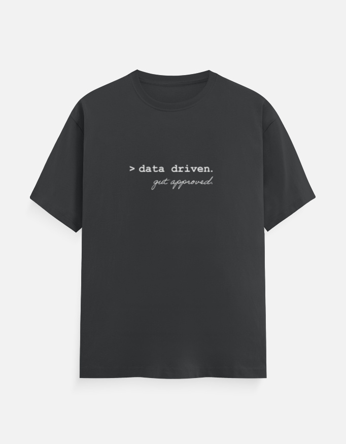 Data Nerd Minimalist Design Tee Steel Grey
