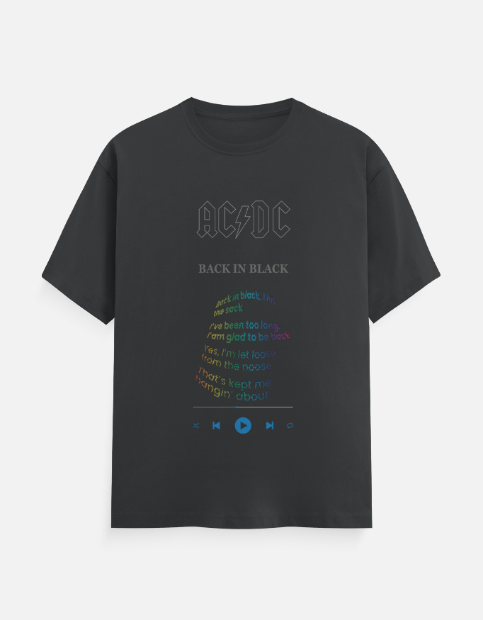 Back in Black T-Shirt Steel Grey