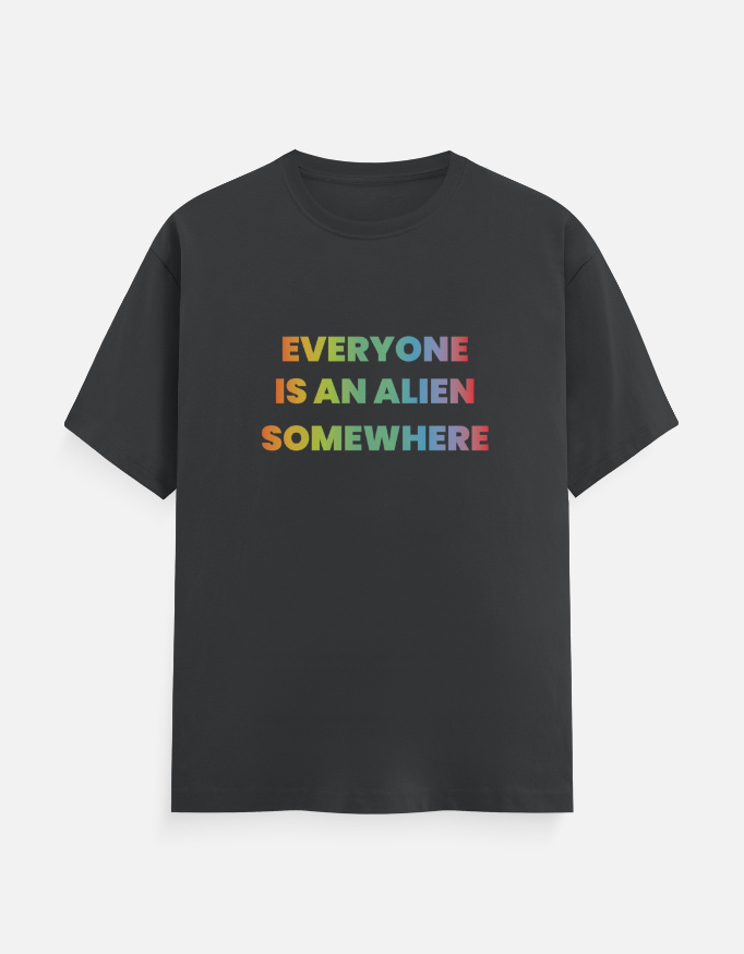 Everyone is an alien somewhere Coldplay T-Shirt Steel Grey