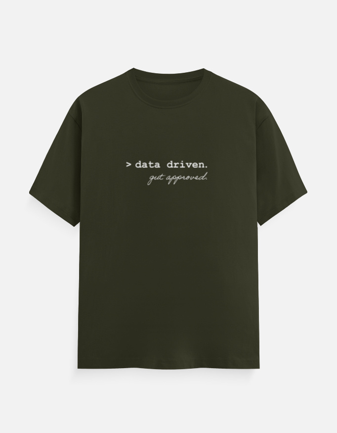 Data Nerd Minimalist Design Tee Olive Green