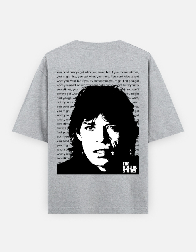 The Rolling Stones Oversized T-Shirt Grey Melange