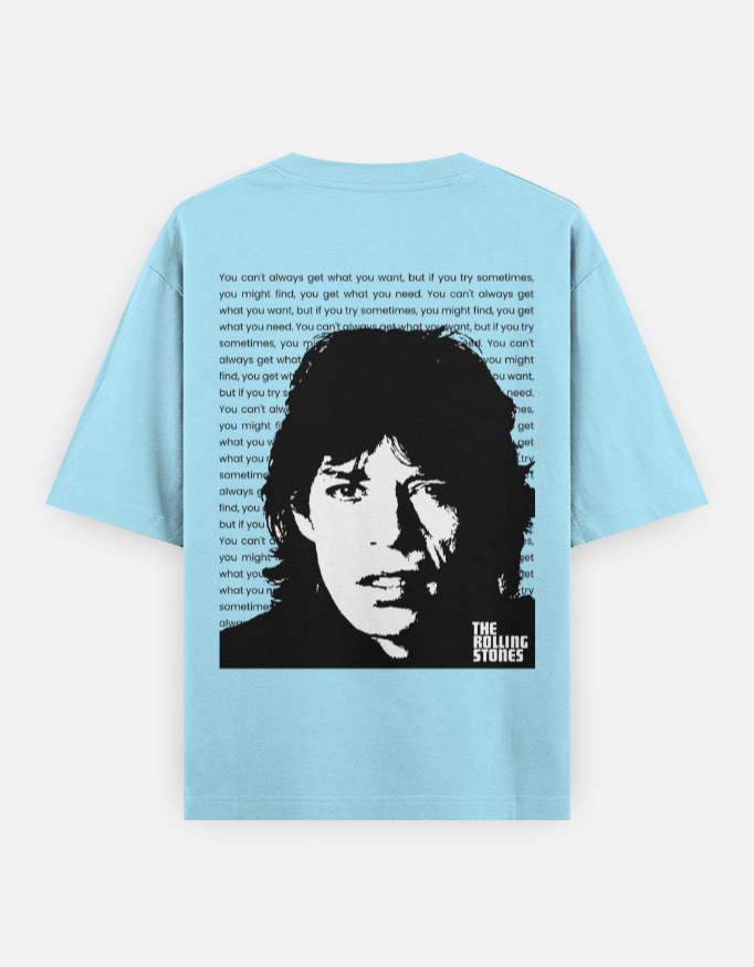 The Rolling Stones Oversized T-Shirt Baby Blue