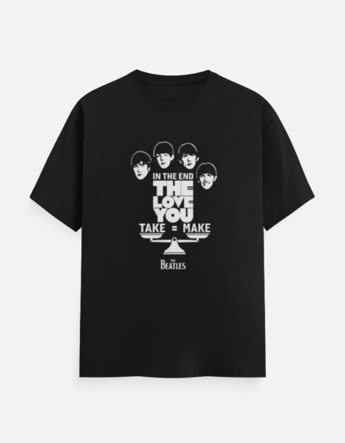 beatles love t shirt Black