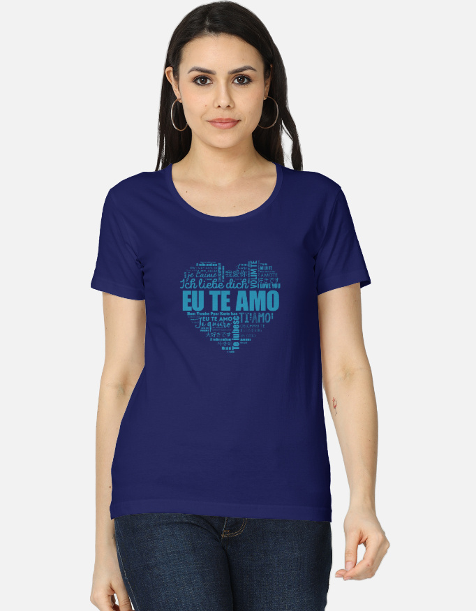 Love T-Sshirt Women Blue