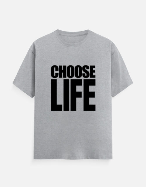 Choose Life T-Shirt Grey Melange