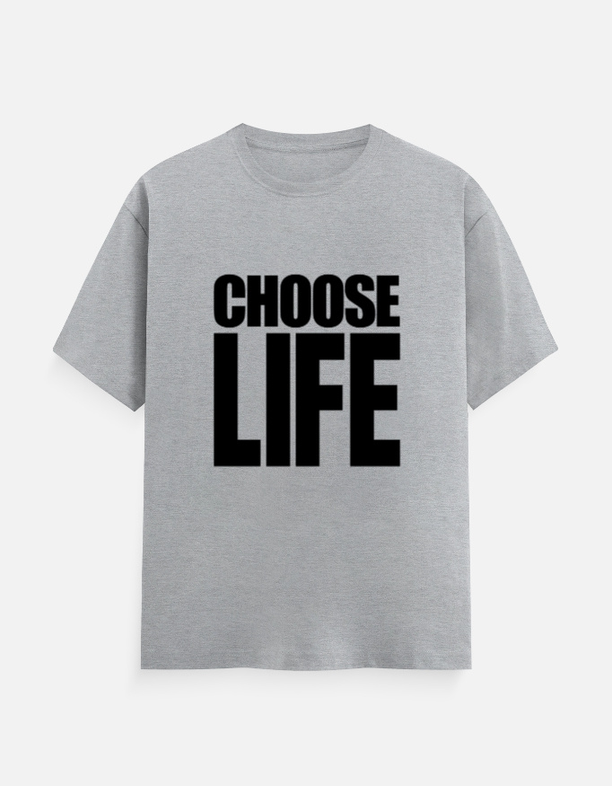Choose Life T-Shirt Grey Melange