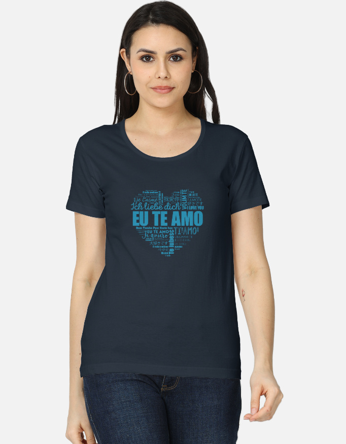Love T-Sshirt Women Navy Blue