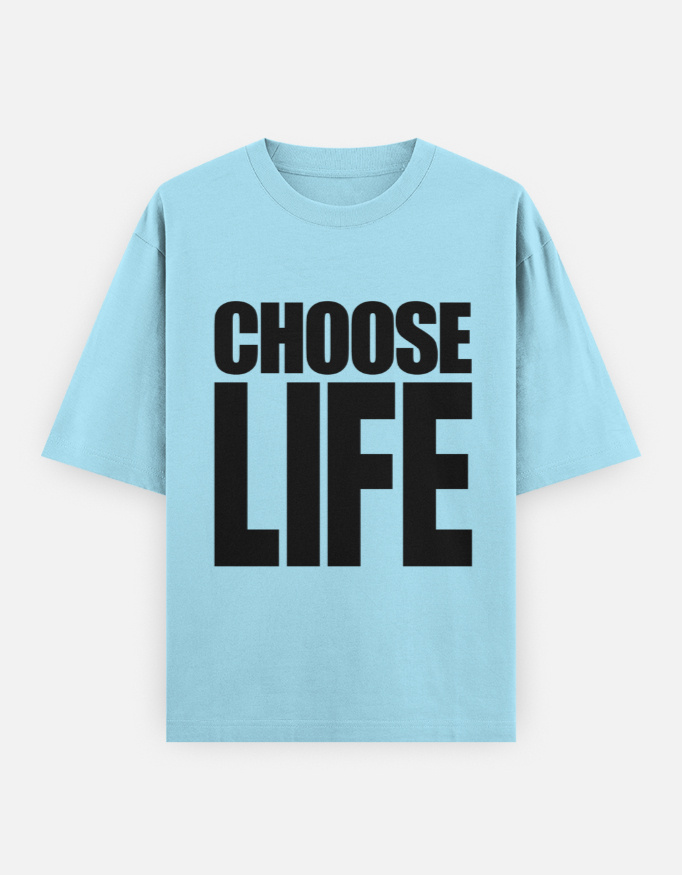 img_c63d6b80bce9f6.jpg Choose Life Oversized T-Shirt Blue