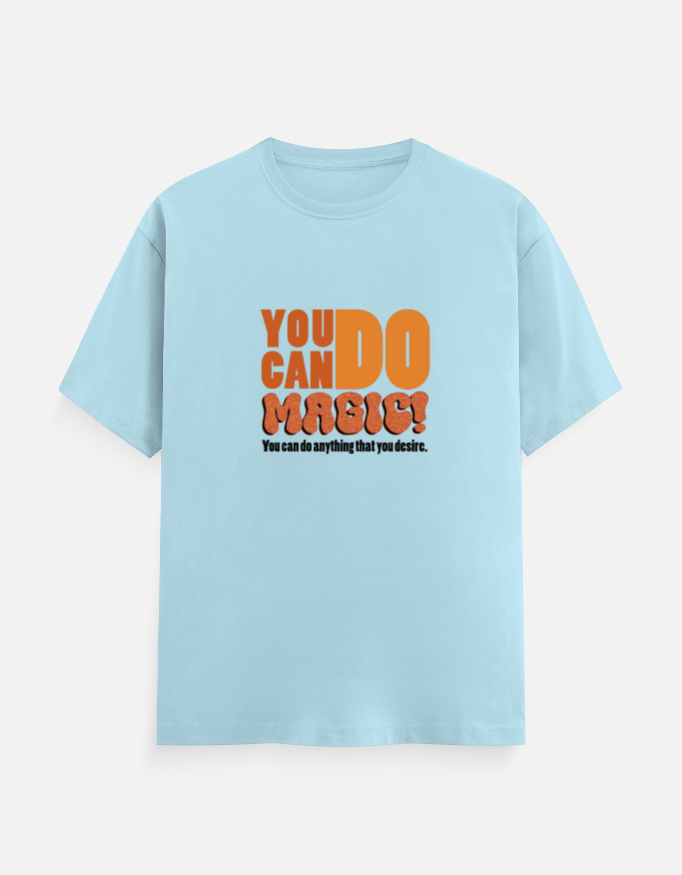 img_72725495065ec1.jpg You Can Do Magic Misuc Quote T-Shirt Baby Blue